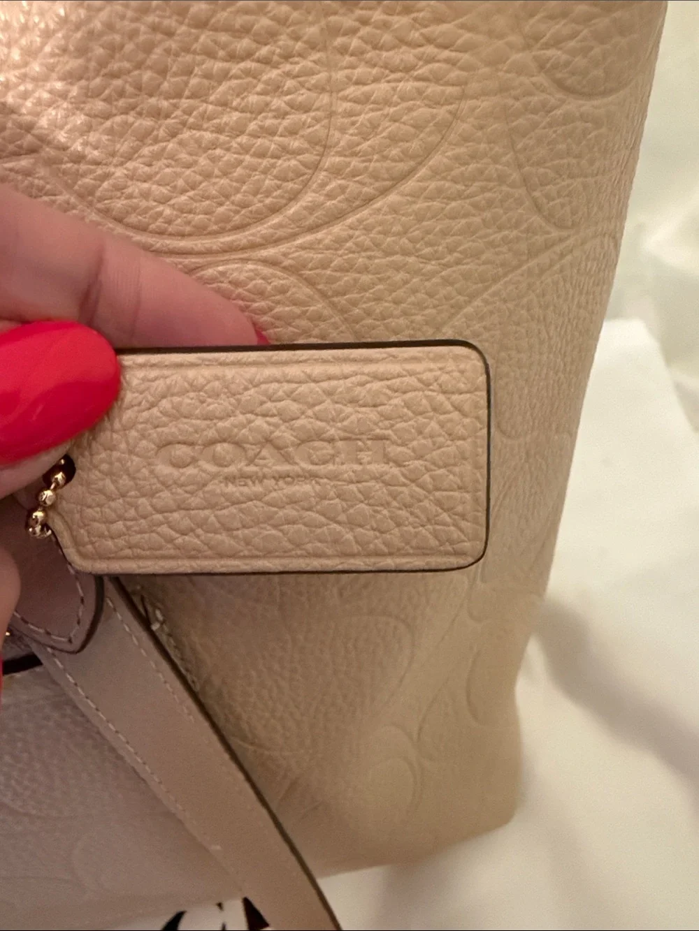 🧡Coach NWT Oat Embossed Pebble Leather Station Tote Bag with Gold Hardware